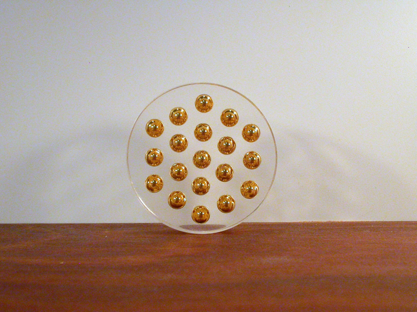 Acrylic Paperweight | Suspended Gold Spheres