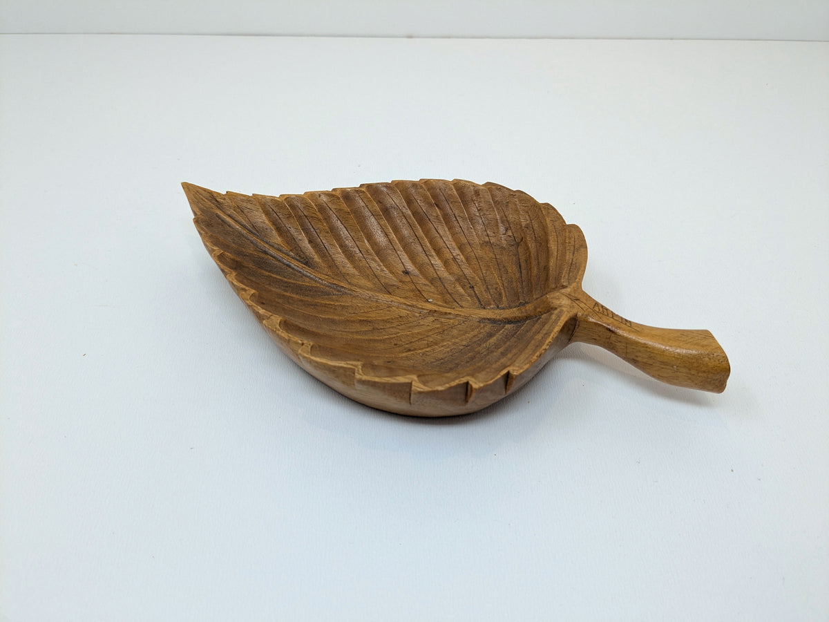 Adrien Arpin Hand-Carved Elm Leaf Dish | Canadian Folk Art