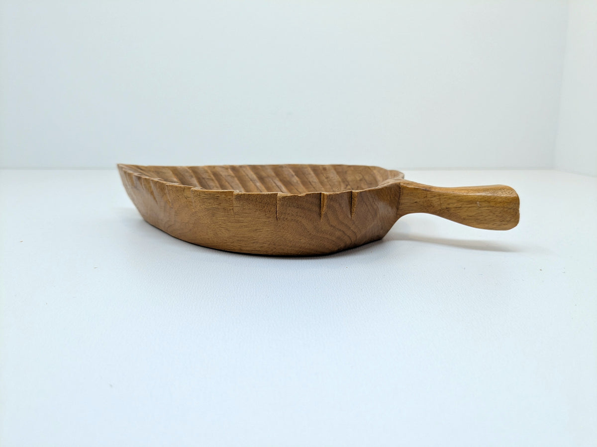 Adrien Arpin Hand-Carved Elm Leaf Dish | Canadian Folk Art