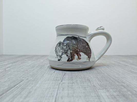 Alain Favre Studio Pottery Bison Mug | Vintage Ceramic Pottery Alberta