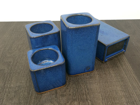 Modernist Candle Stands | Alan Grout Pottery | Set of 4 Pottery Candle Holders