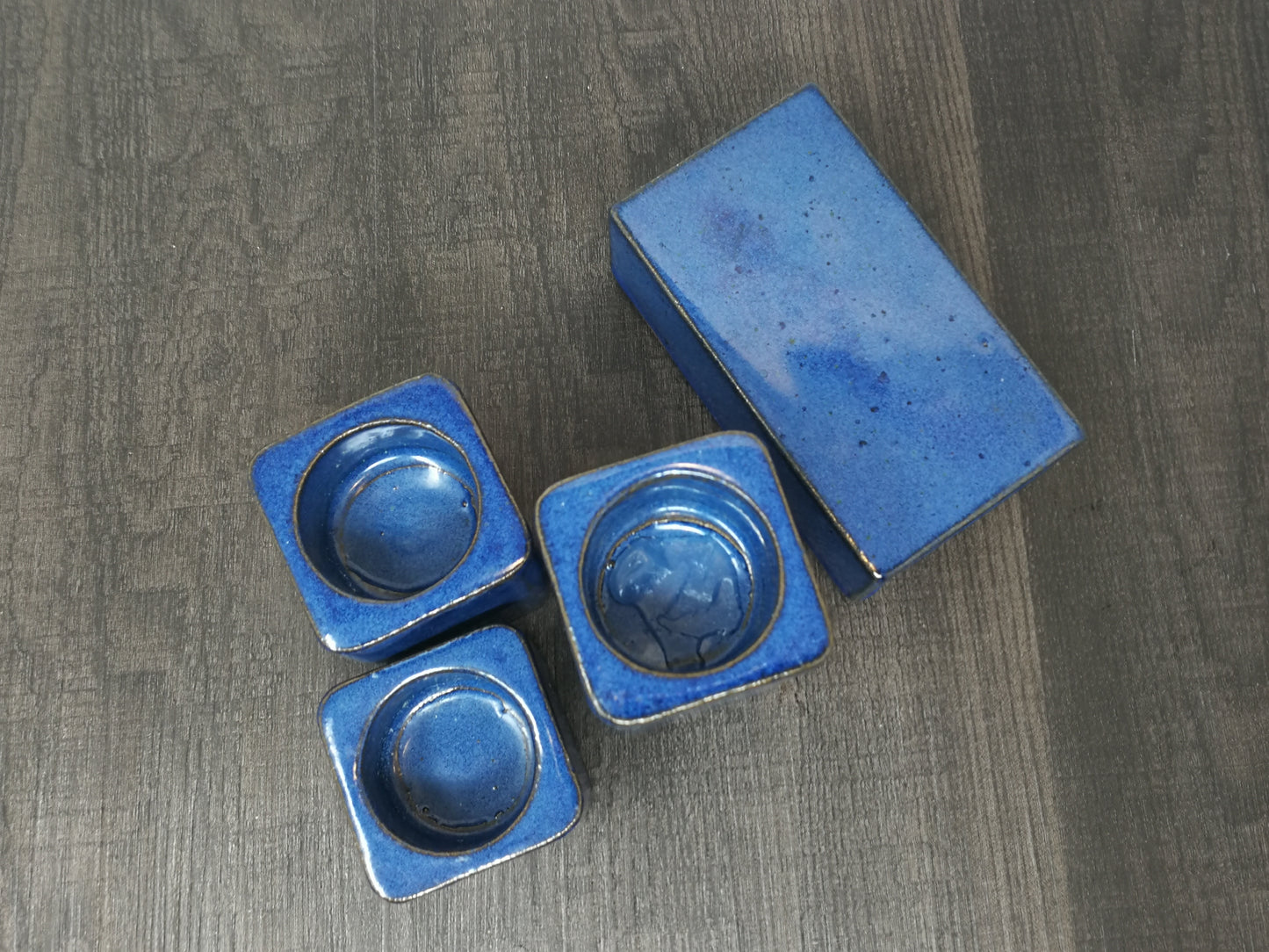 Modernist Candle Stands | Alan Grout Pottery | Set of 4 Pottery Candle Holders