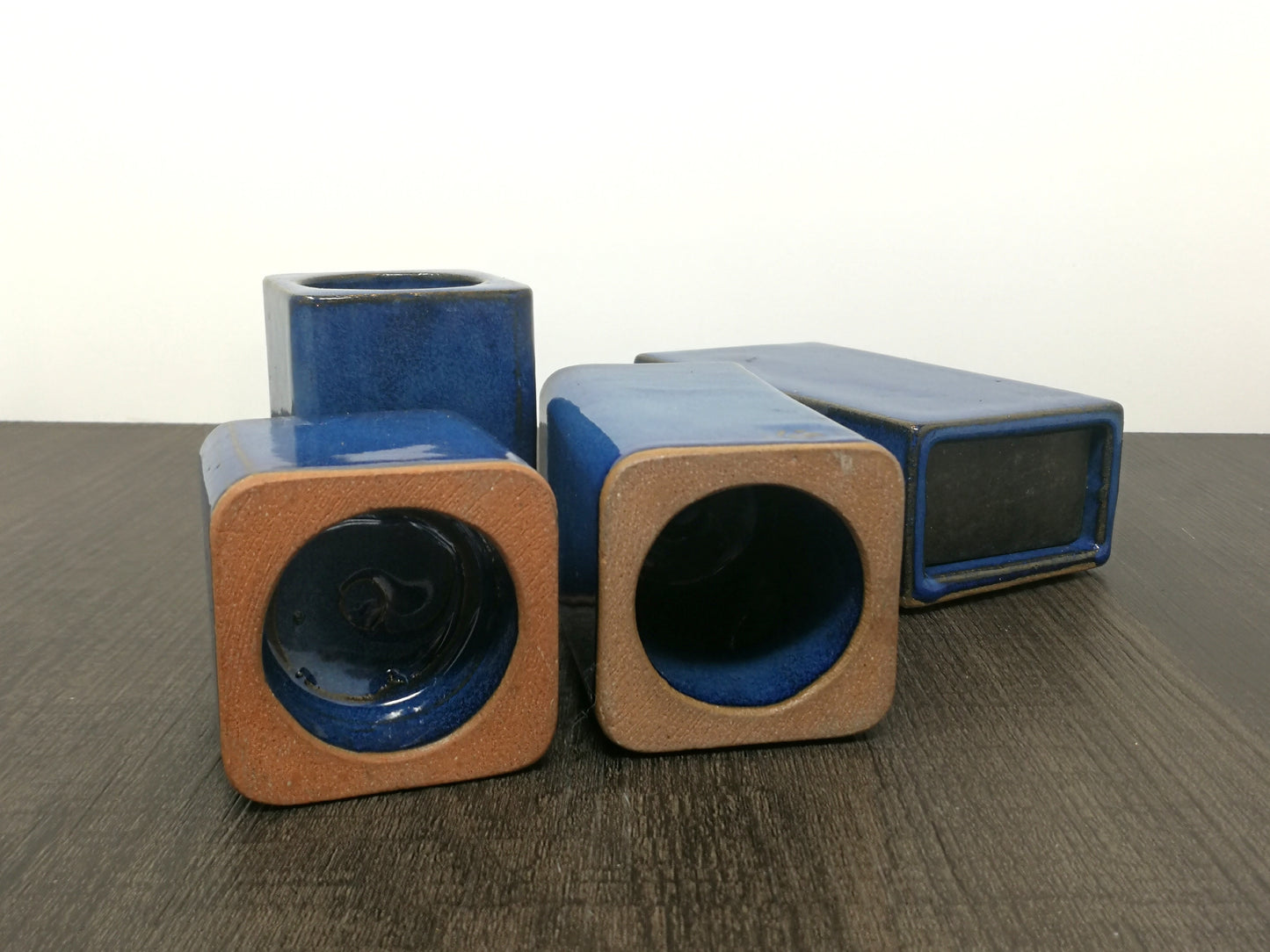 Modernist Candle Stands | Alan Grout Pottery | Set of 4 Pottery Candle Holders