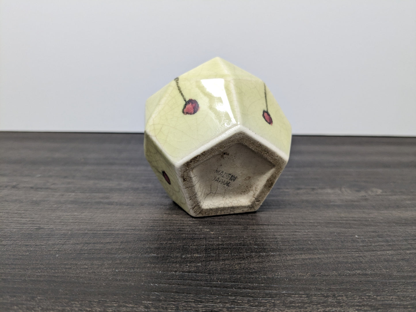 Art Deco Cubism Inspired Bud Vase | Ceramic 1930's Flower Vase | Japanese Ceramics | Crackle Finish | Hand Painted