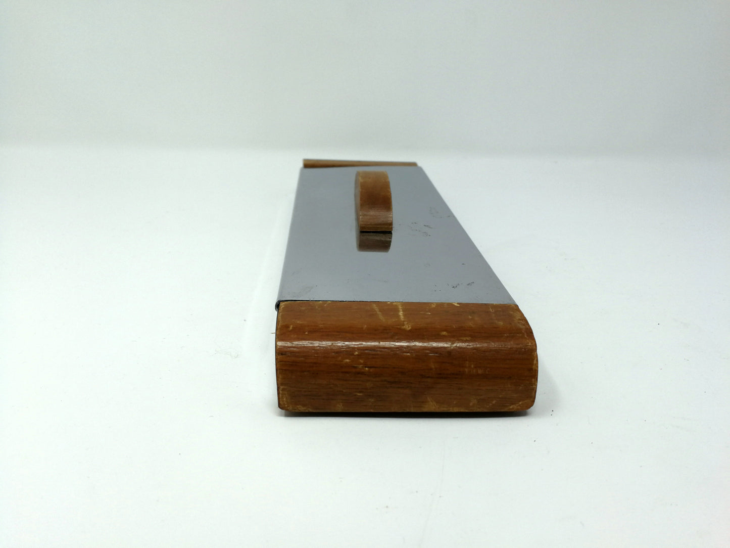 Art Deco Storage Container | Oak and Chromed Metal Lidded Jewelry / Storage Box | Streamlined
