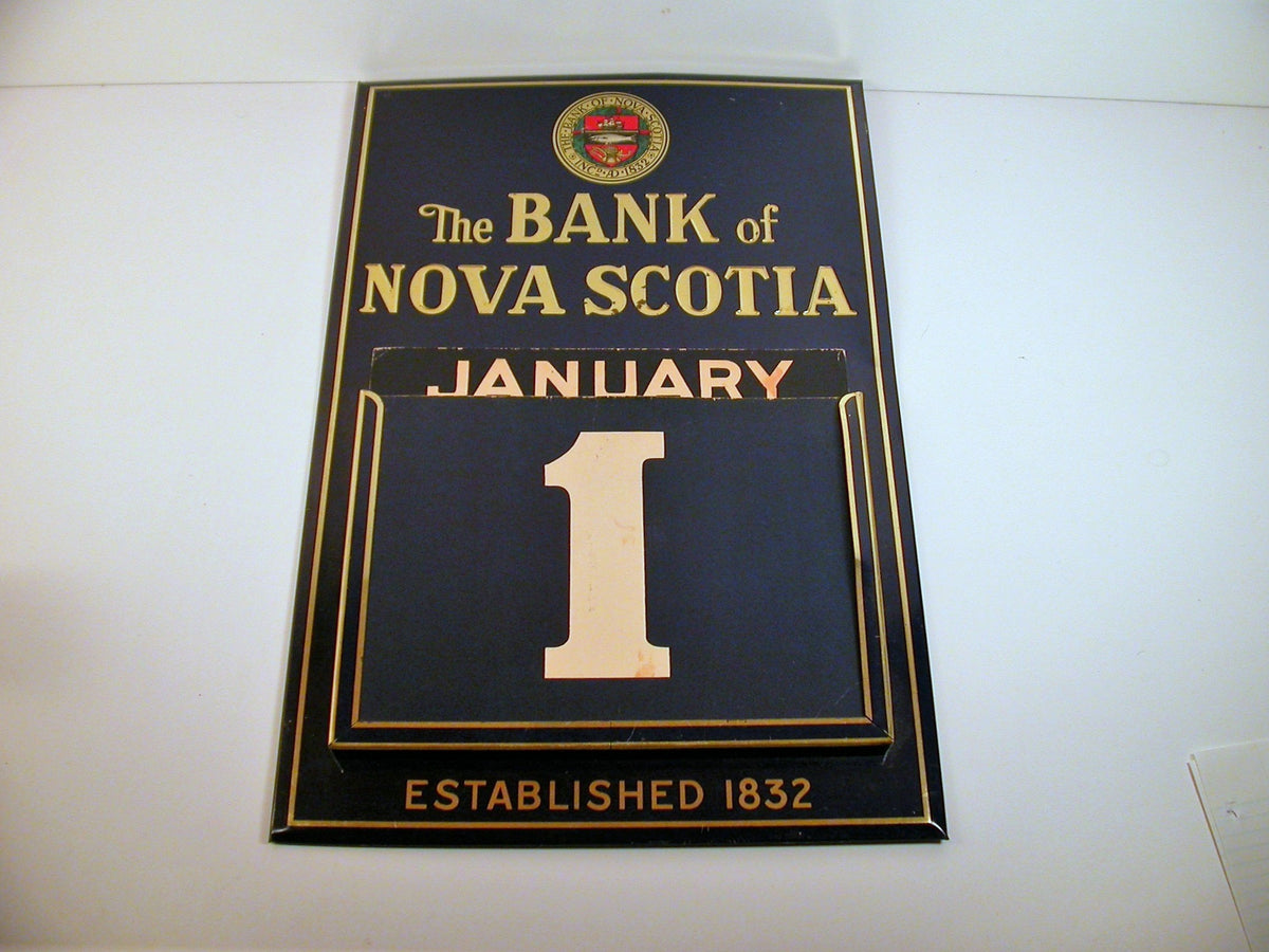 Vintage Bank Wall Calendar, Tin and Cardboard Calendar, Blackhall & Company Calendar