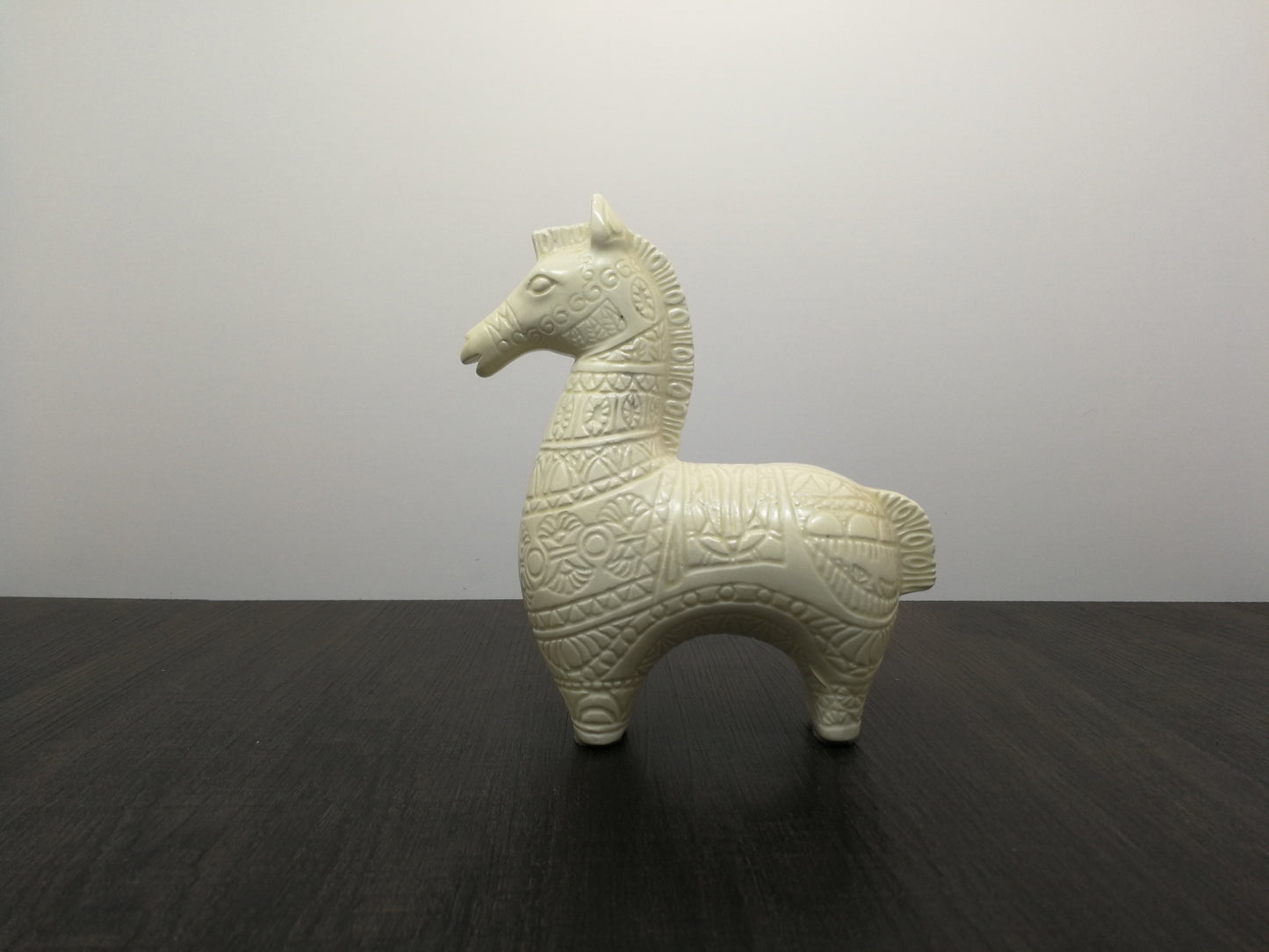 Mid Century Ceramic Horse | Bitossi Style | White Glaze