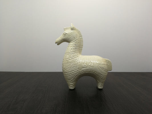 Mid Century Ceramic Horse | Bitossi Style | White Glaze