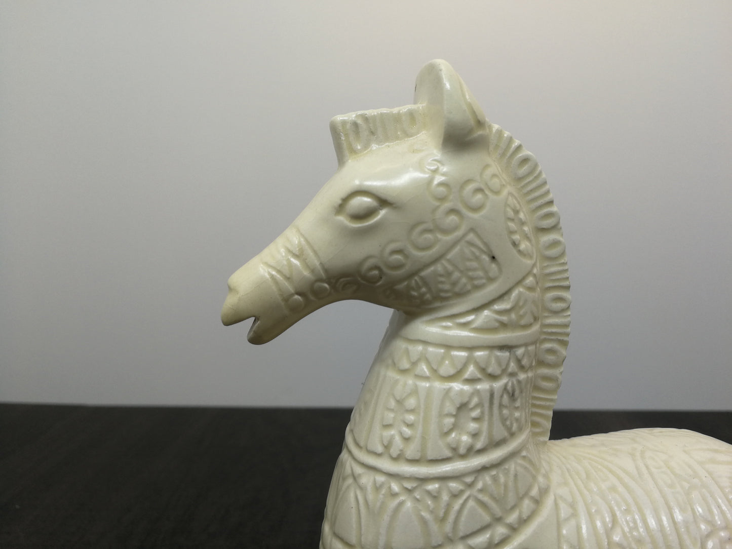 Mid Century Ceramic Horse | Bitossi Style | White Glaze