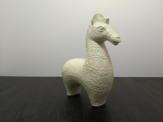 Mid Century Ceramic Horse | Bitossi Style | White Glaze