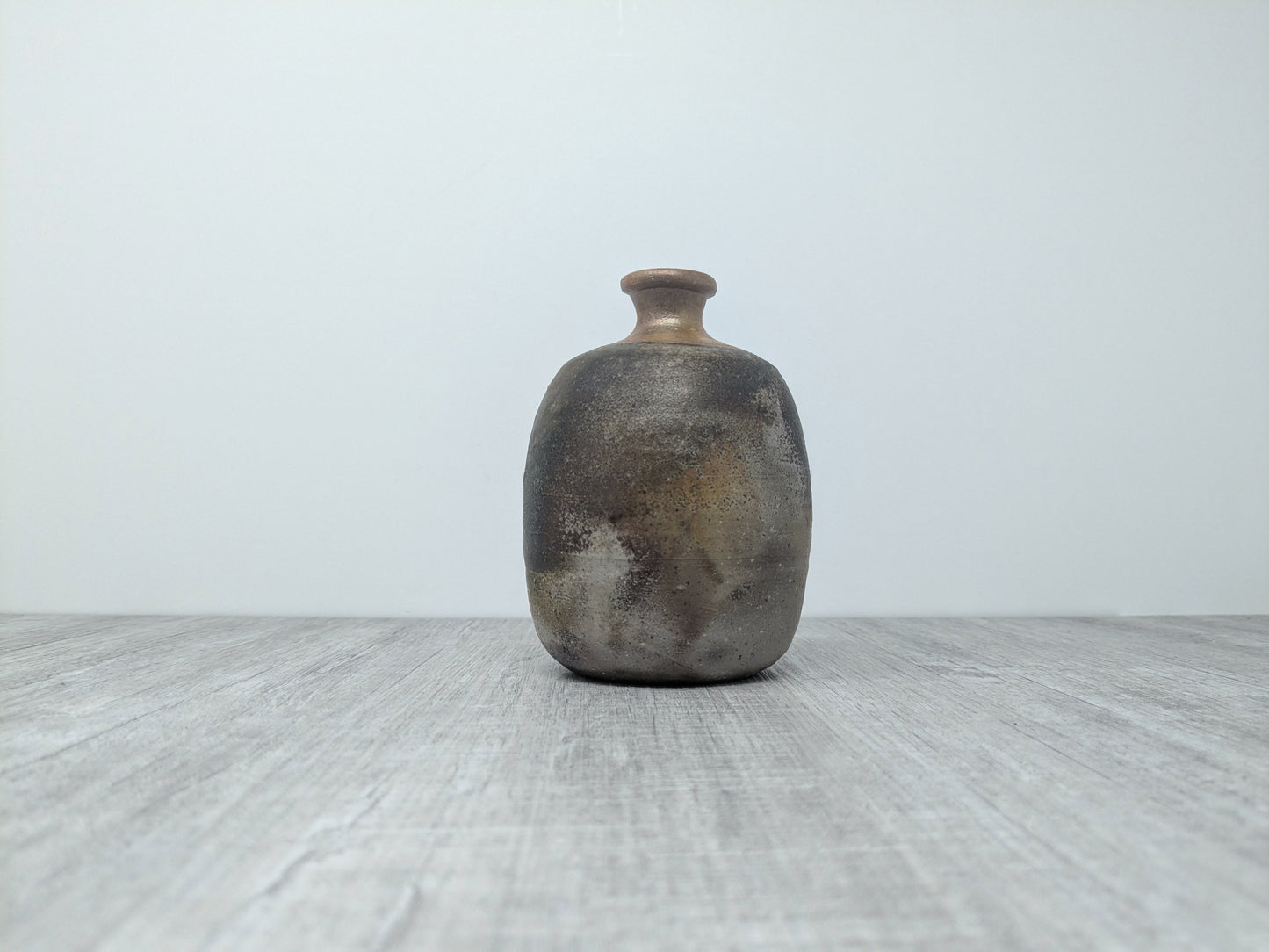 Vintage Bizenware Sake Bottle | Japanese Wood fired pottery
