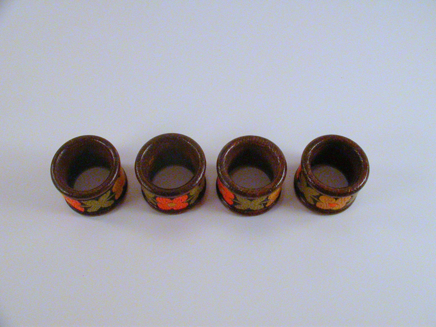 Wood Napkin Rings | Set of 4 Vintage Napkin Rings| Made in Austria