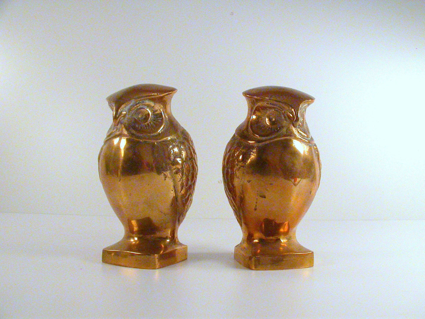 Heavy Brass Bookends | Cast Brass Owl Bookends | Vintage Office | Excellent  Detail