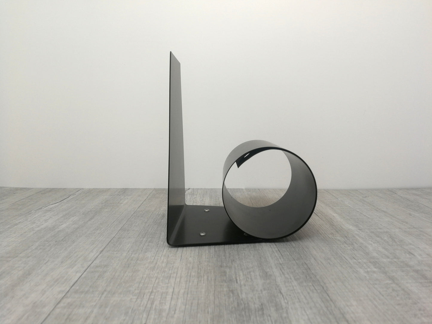 Mid Century Coil Bookend | Black Powder Coated  Office Organizer | Spring Coil Book Holder