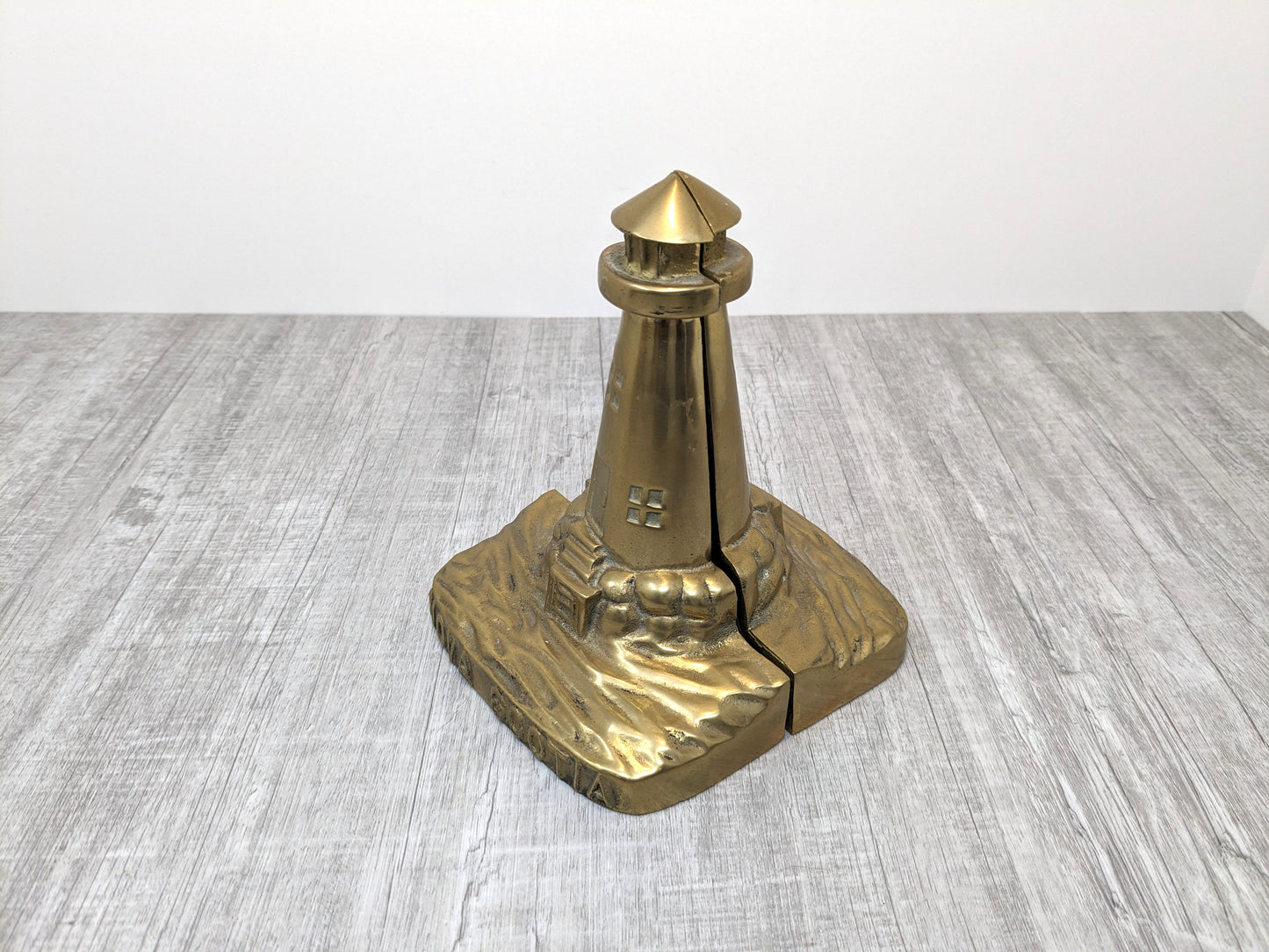 Cast Brass Bookends | Vintage Lighthouse Design | Nova Scotia