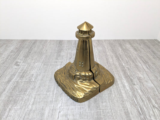 Cast Brass Bookends | Vintage Lighthouse Design | Nova Scotia