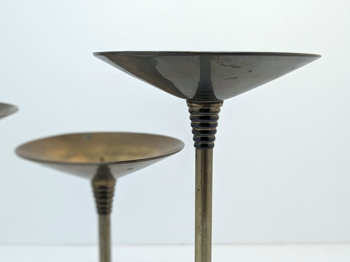 Set of 3 Deco-Lux Brass Candle stands | Postmodern Design