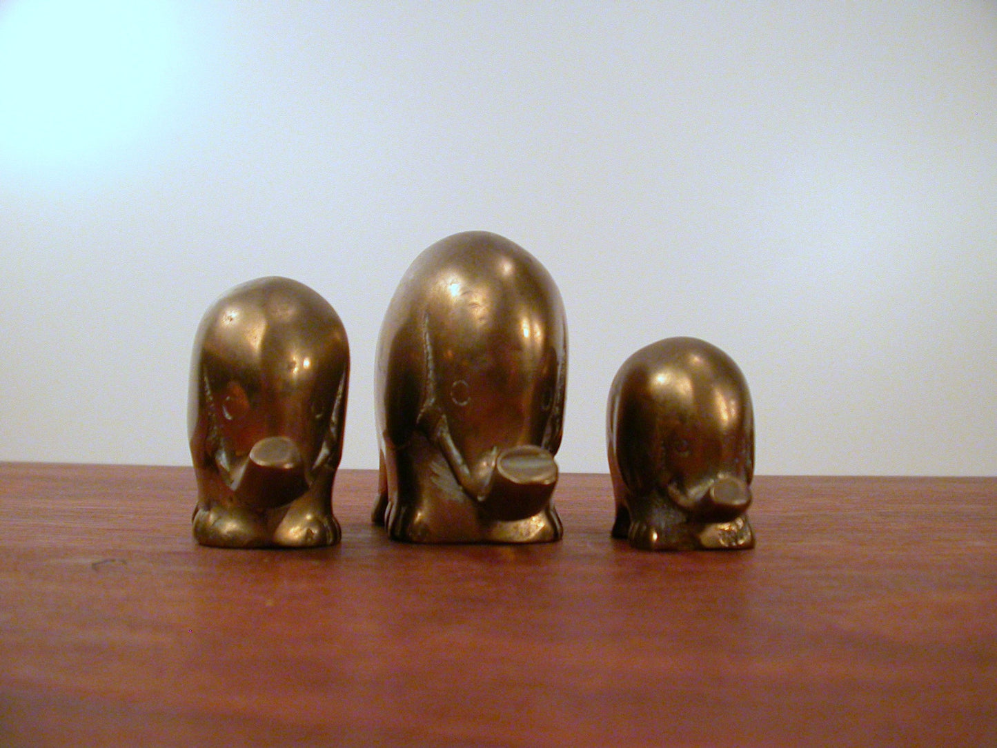 Brass Elephant Herd | 3 Vintage Brass Elephants