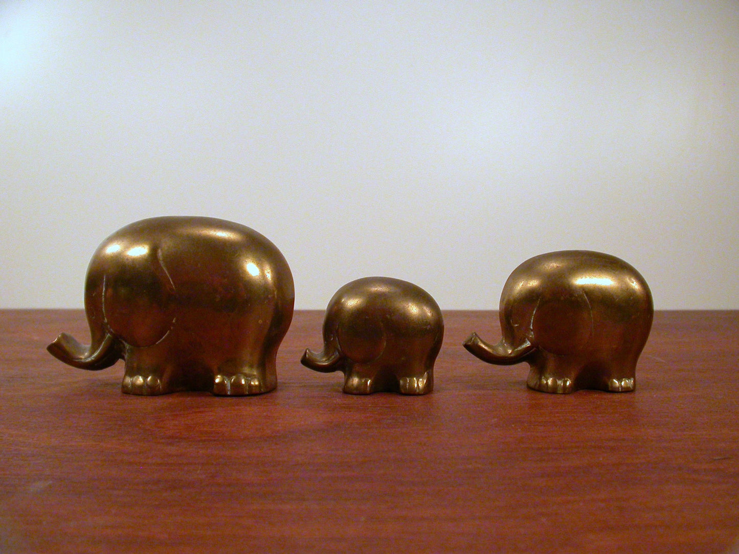 Brass Elephant Herd | 3 Vintage Brass Elephants