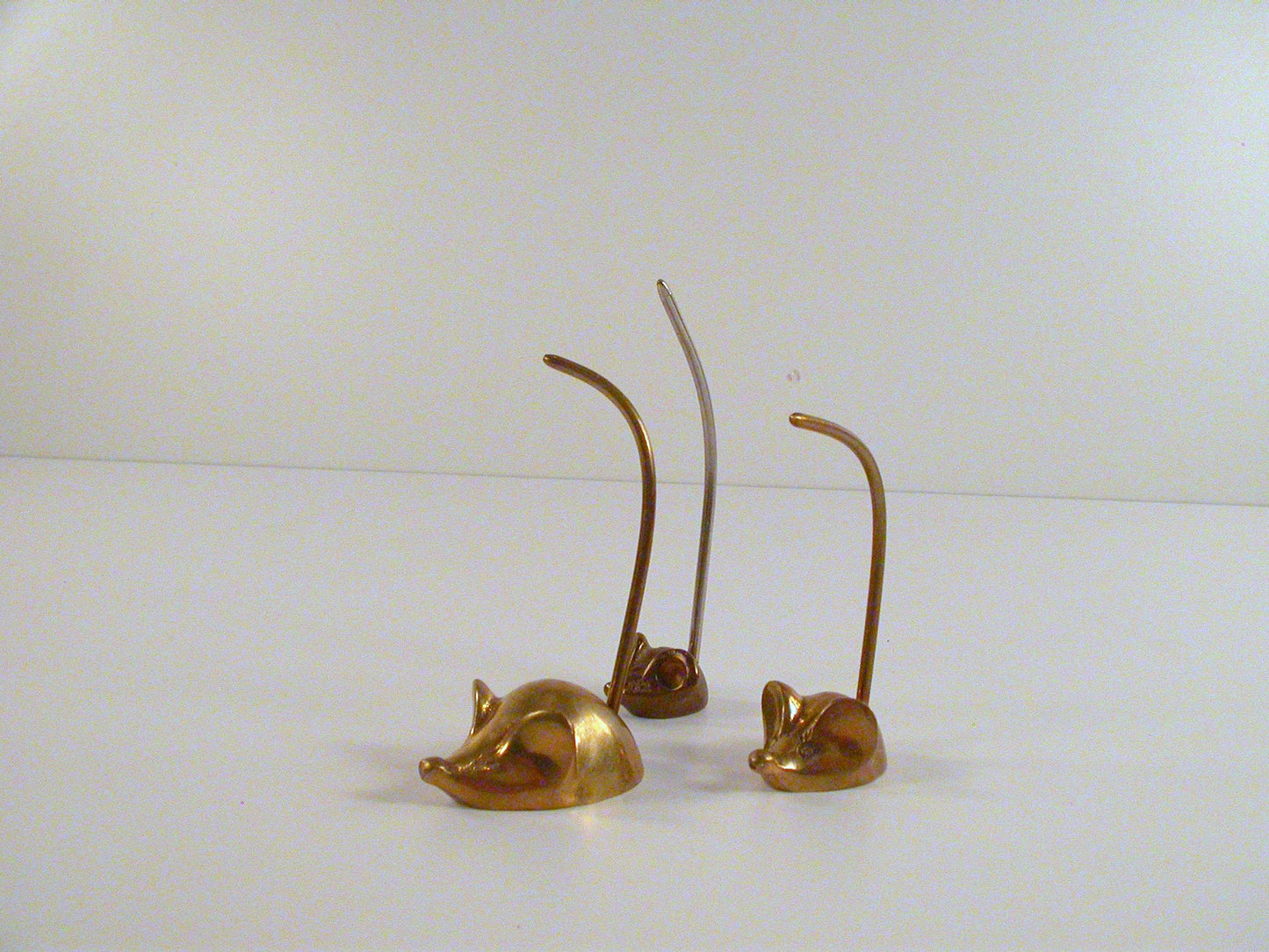 Set of 3 Brass Mice, Brass Mice RIng Holders