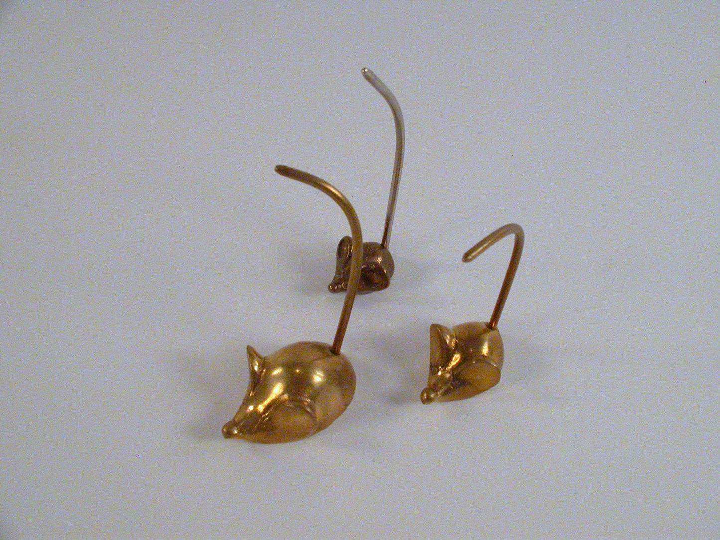 Set of 3 Brass Mice, Brass Mice RIng Holders