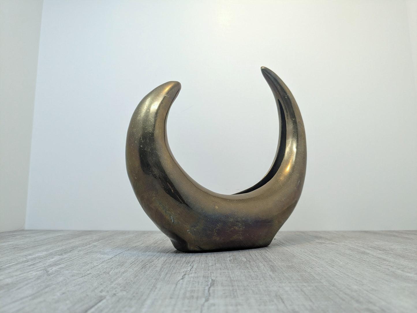 Korean Brass Crecent Moon Planter | Solid Brass MCM planter