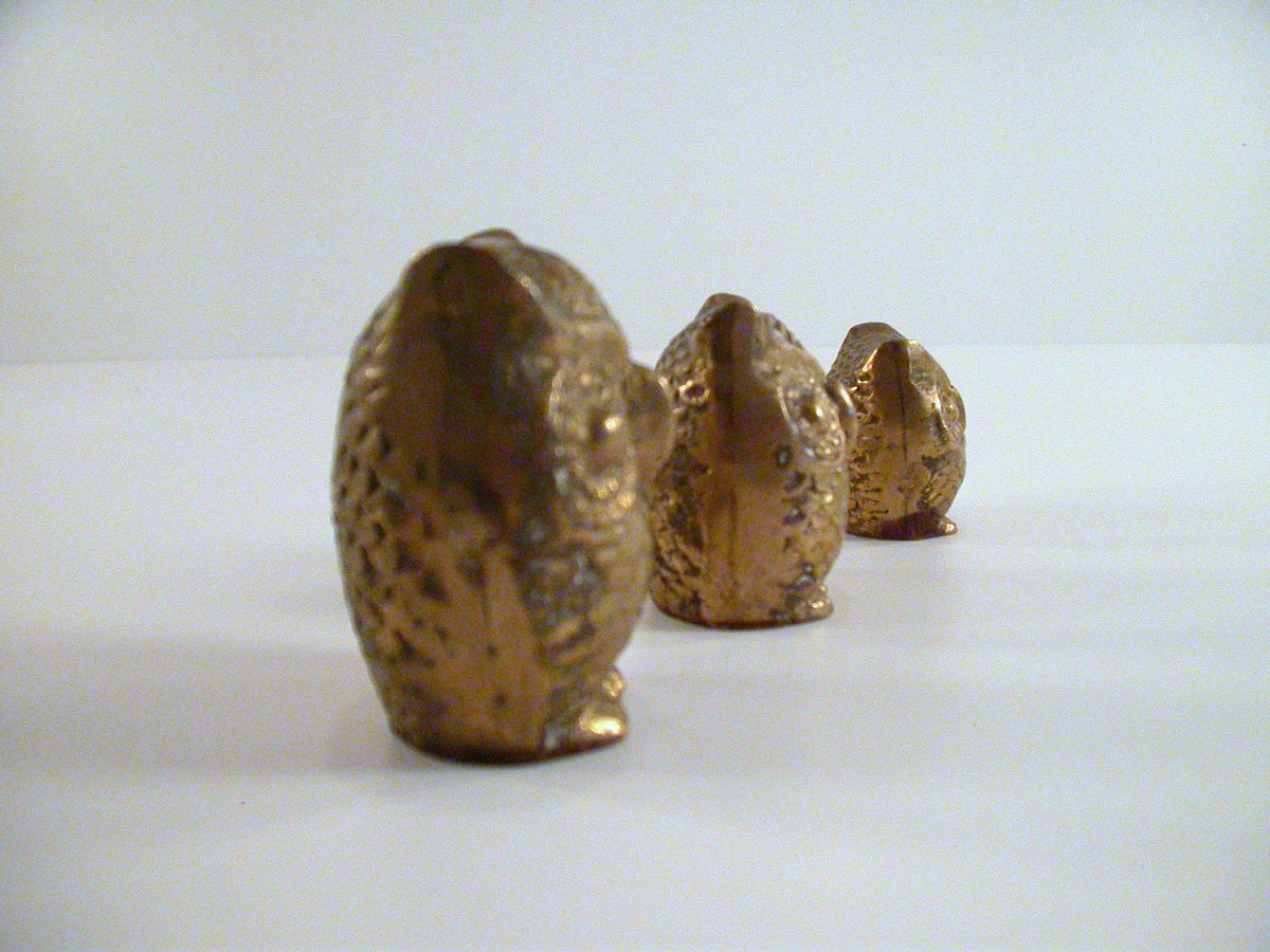 Brass Owls Set of 3 | Vintage Mid Century Owls | Cast Brass Ornaments