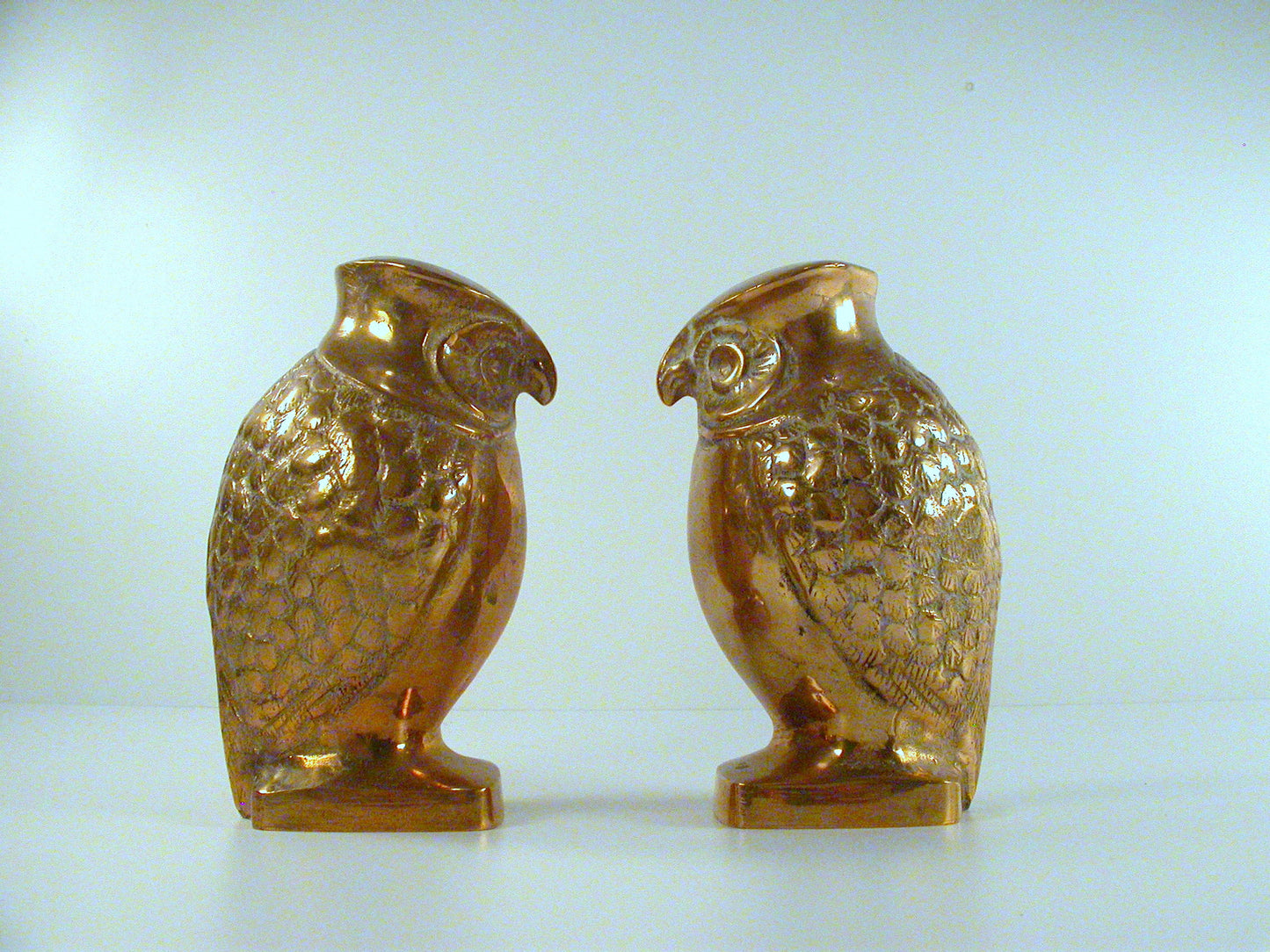 Heavy Brass Bookends | Cast Brass Owl Bookends | Vintage Office | Excellent  Detail