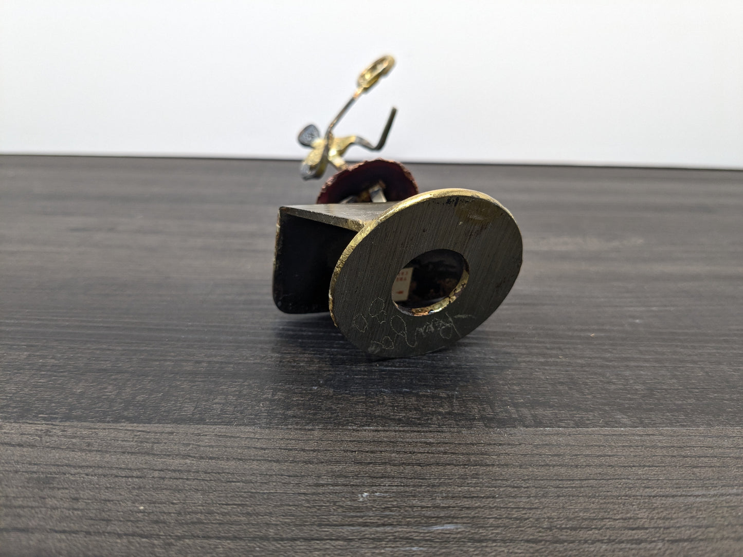 Brutalist Brass, Metal and Enamel Tennis Sculpture | KUZA Original Designs