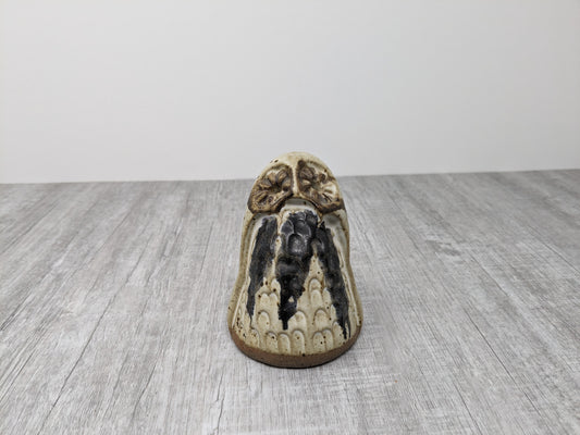 Brutalist Stoneware Owl Figure | Mid Century Pottery | Unattributed