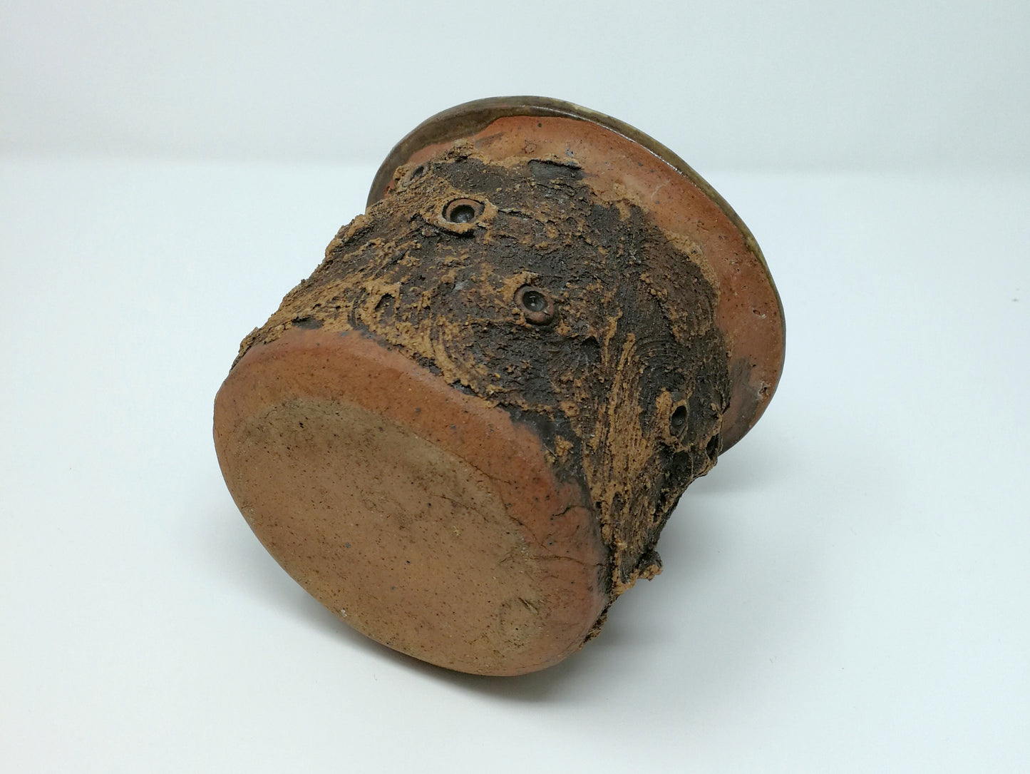 Stoneware Planter | Brutalist Studio Pottery Planter | Rough Textured Exterior | Speckled White Glaze Interior
