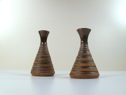 Hansen-Ross Studio Pottery Vintage Candle Stands, Pair of Studio Pottery Candle Stands