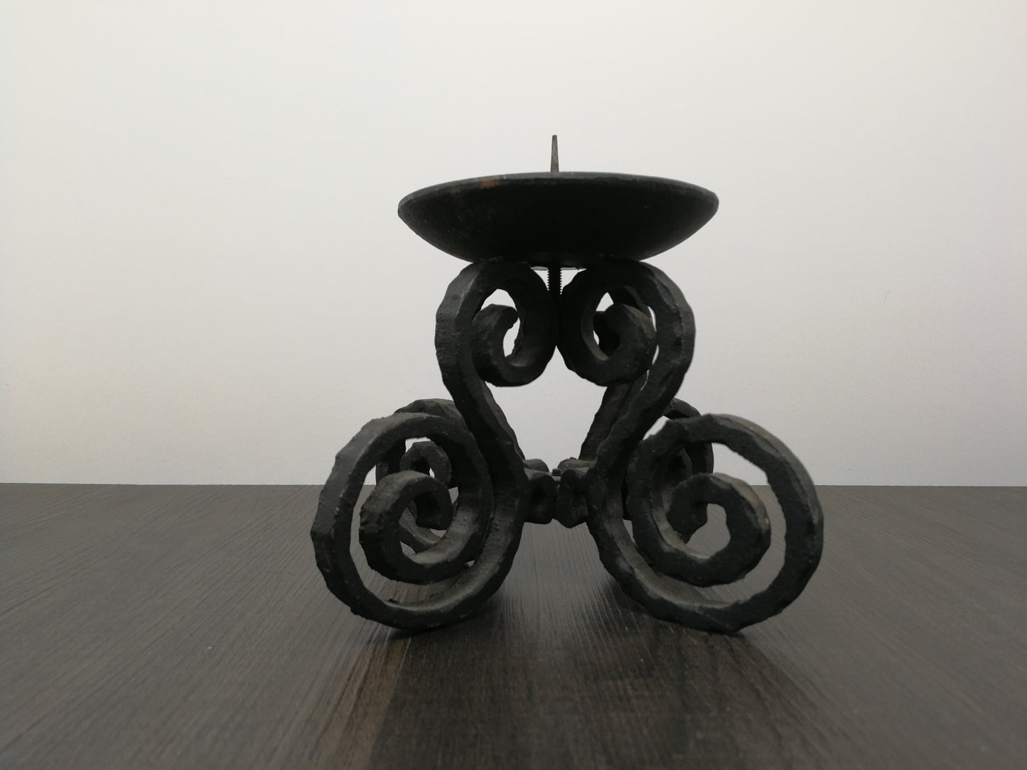 Wrought Iron Candle Stand | Vintage Metal Stand | Medieval Scroll Design