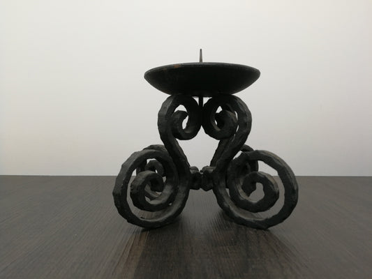 Wrought Iron Candle Stand | Vintage Metal Stand | Medieval Scroll Design