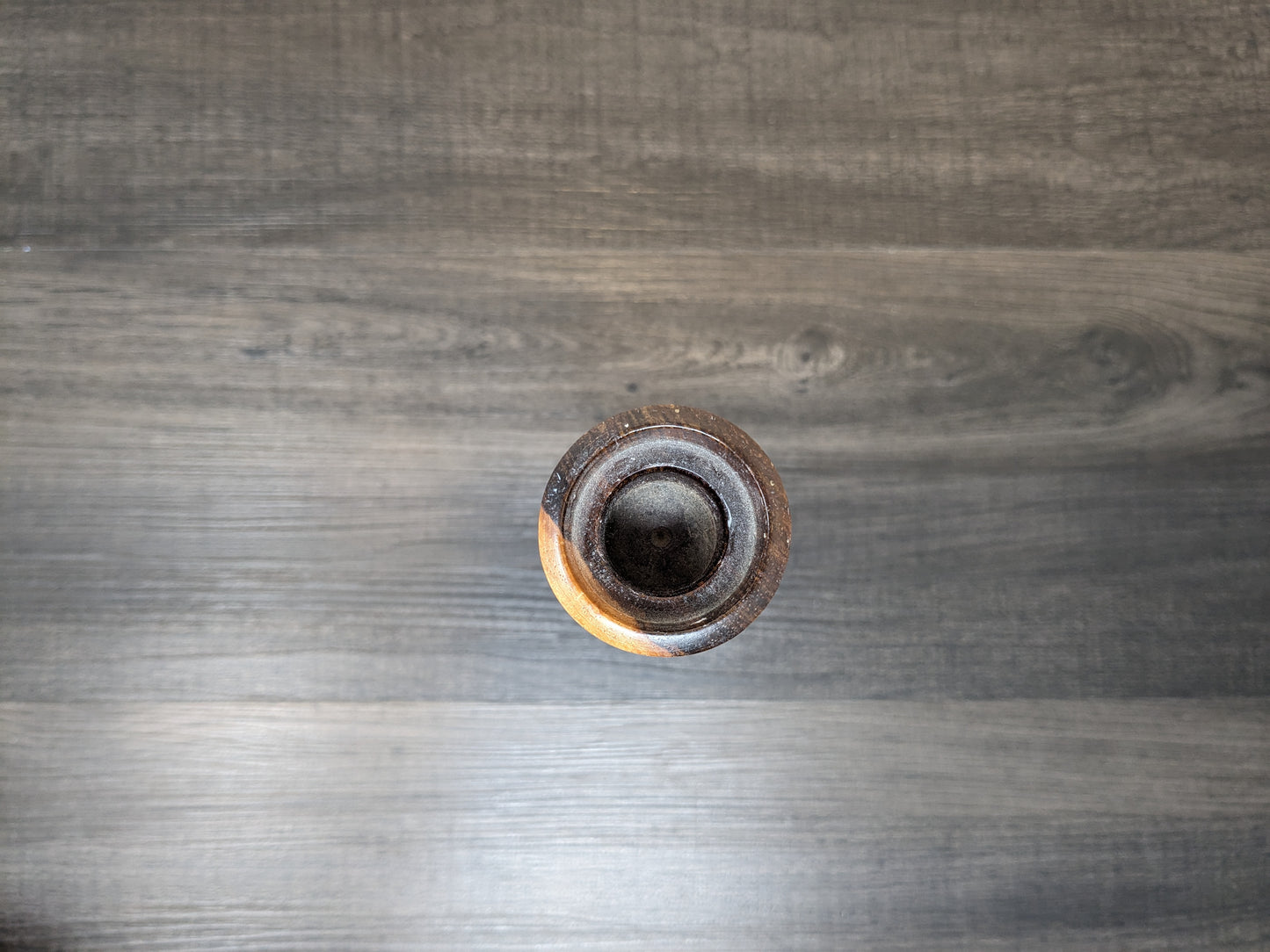 Mid Century Spun Wood Candle Stand  | Hardood Intricate Lathe Worked Wood