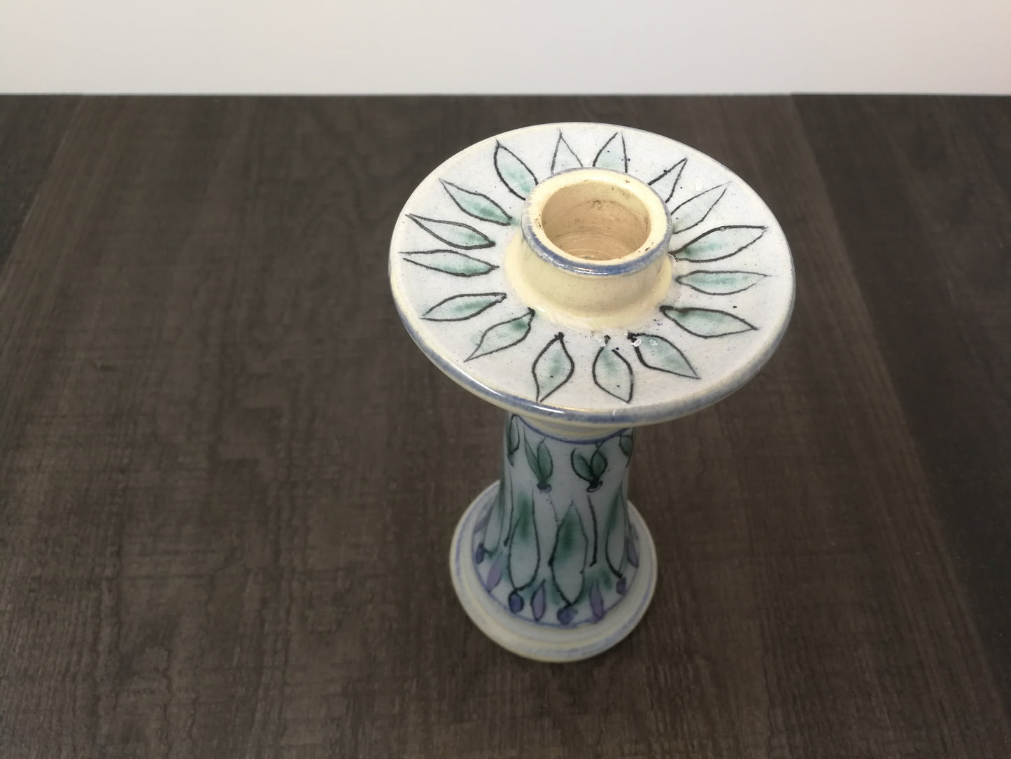 Mid Century Scan Design Hand Made Candle Stand |  Studio Pottery