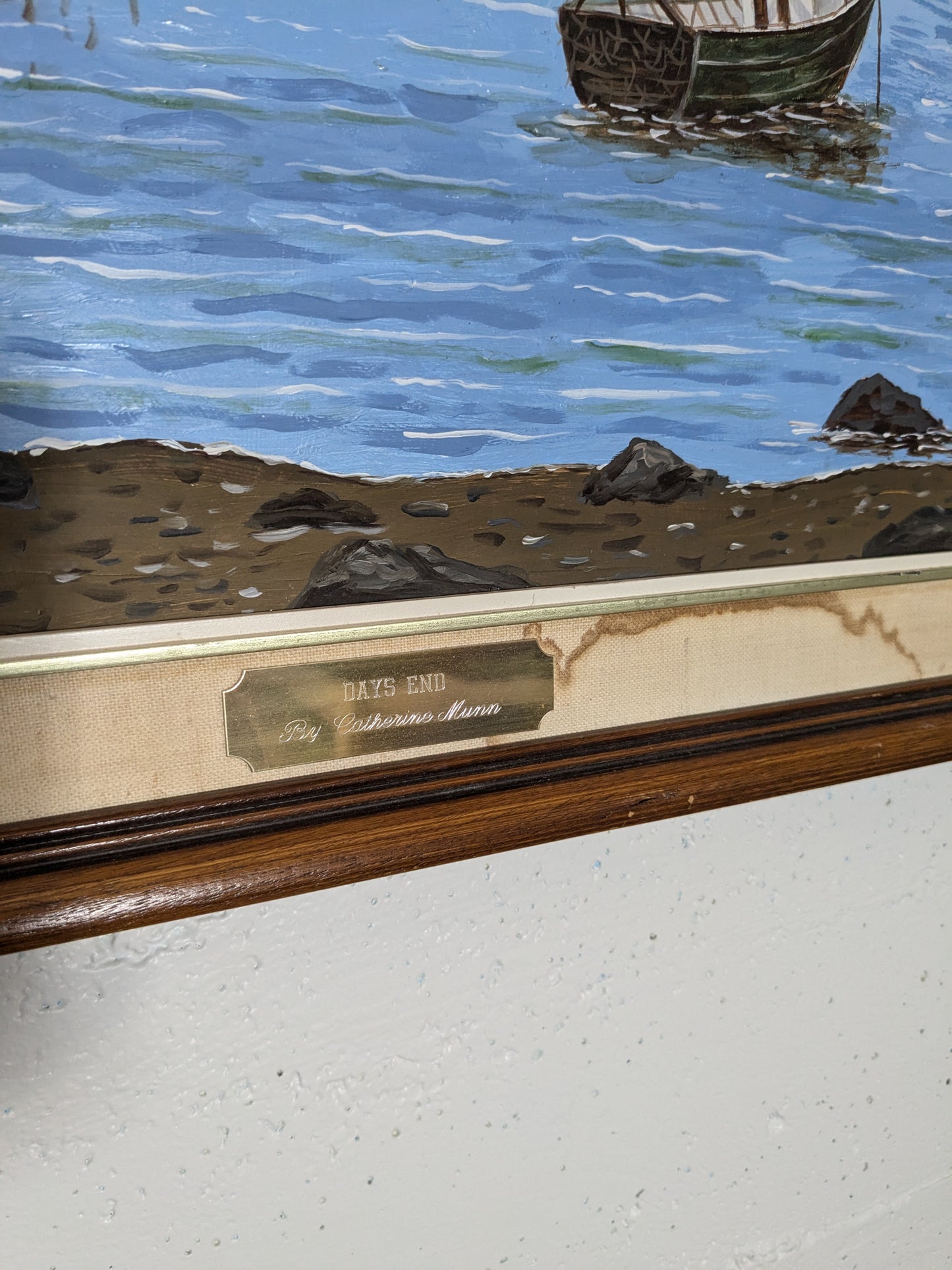 Catherine Karnes Munn Original Painting | Folk Art Fishing Village