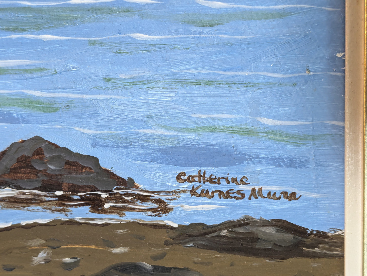 Catherine Karnes Munn Original Painting | Folk Art Fishing Village