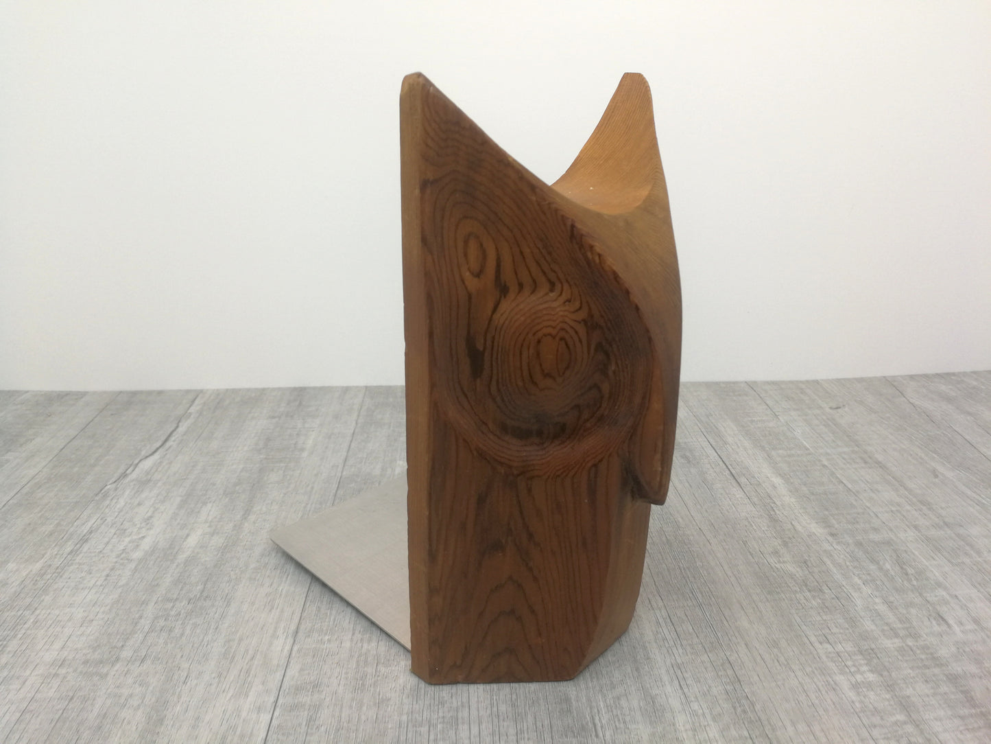 Wood Owl Mid Century Bookend | Carved Cedar Owl
