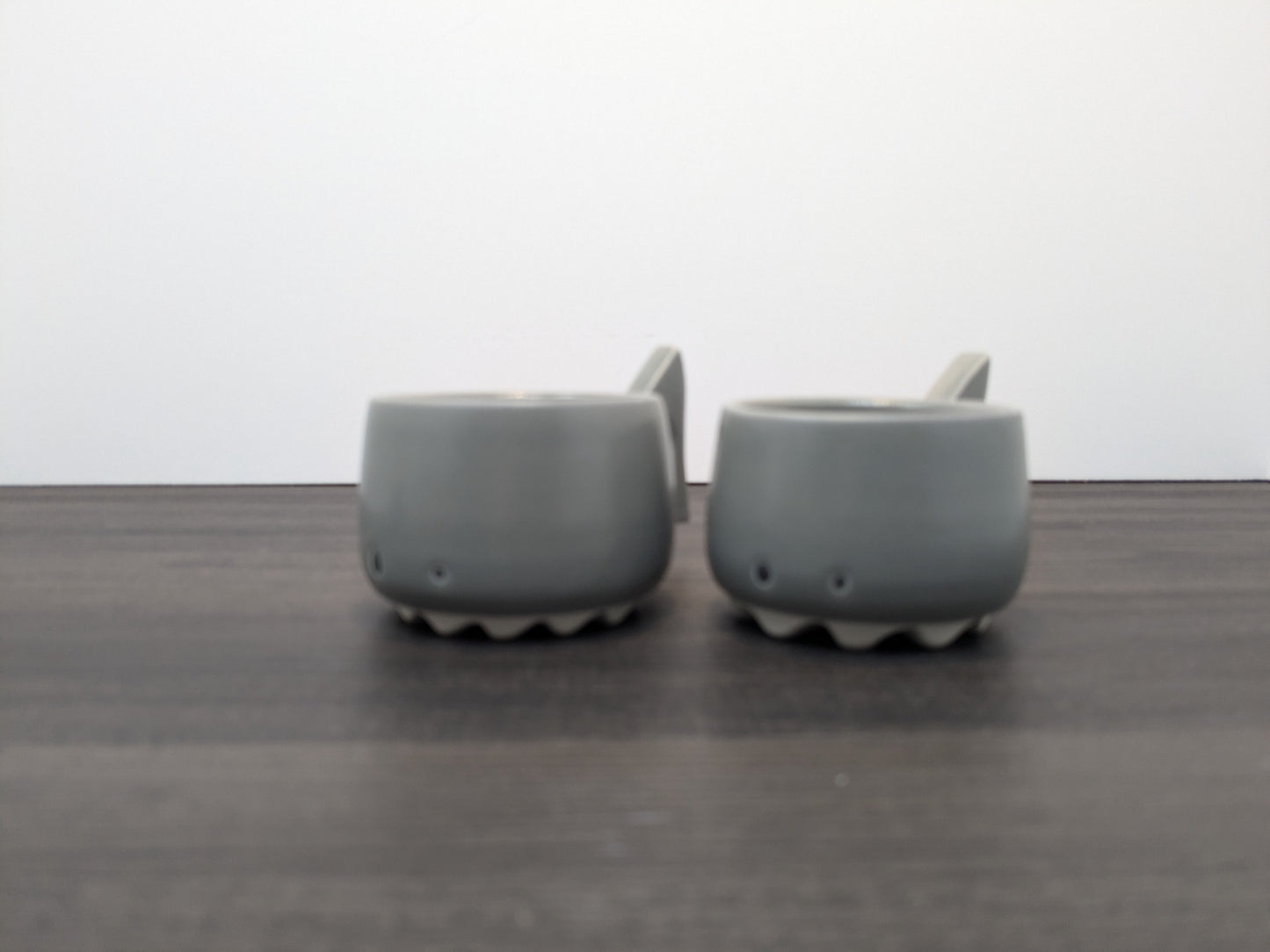 Creation Li "CHOMPS" Mini Espresso Cups | Studio Pottery Coffee Mugs | Pair of Espresso Shark Mugs