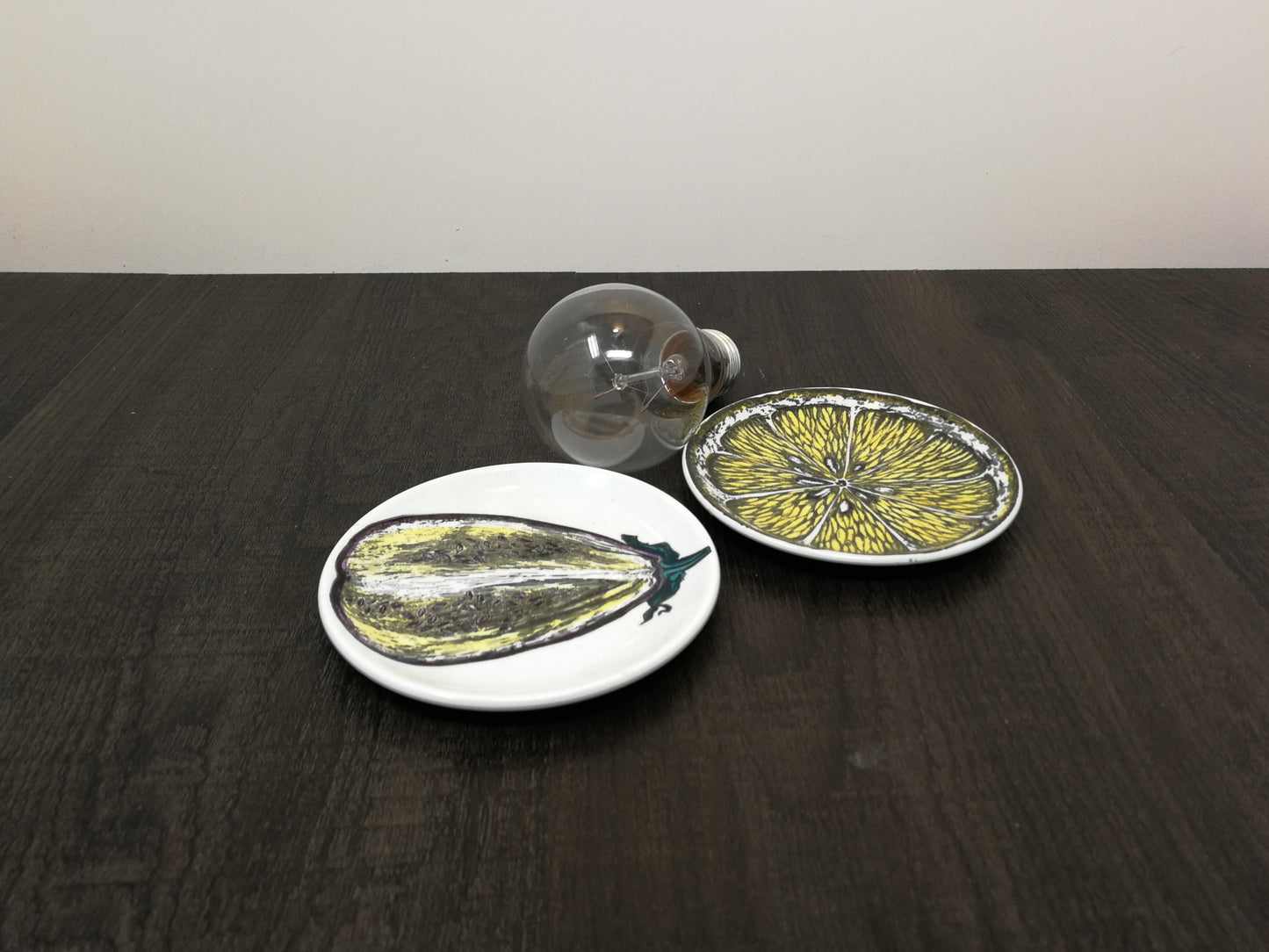 Pair of Piero Fornasetti Sezione Di Frutta 'Cut Fruit' Coaster Plates | 1960's Italian Design