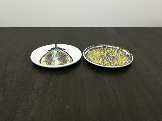 Pair of Piero Fornasetti Sezione Di Frutta 'Cut Fruit' Coaster Plates | 1960's Italian Design