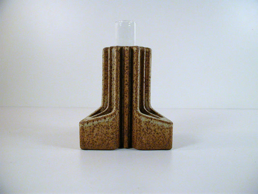 Connie Pike Bud Vase, Extruded Stoneware Studio Pottery by Connie Pike, Brutalist Form and Texture