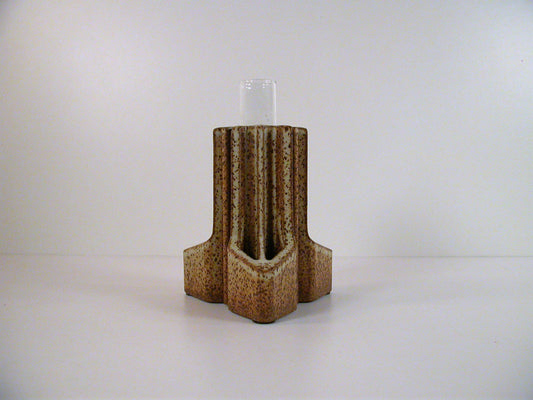 Connie Pike Bud Vase, Extruded Stoneware Studio Pottery by Connie Pike, Brutalist Form and Texture