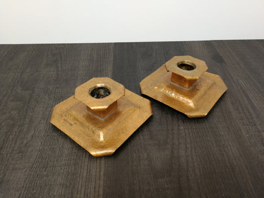 Copper Candle Stands | Arts & Craft Influenced | Hand Hammered Copper Candle Holders