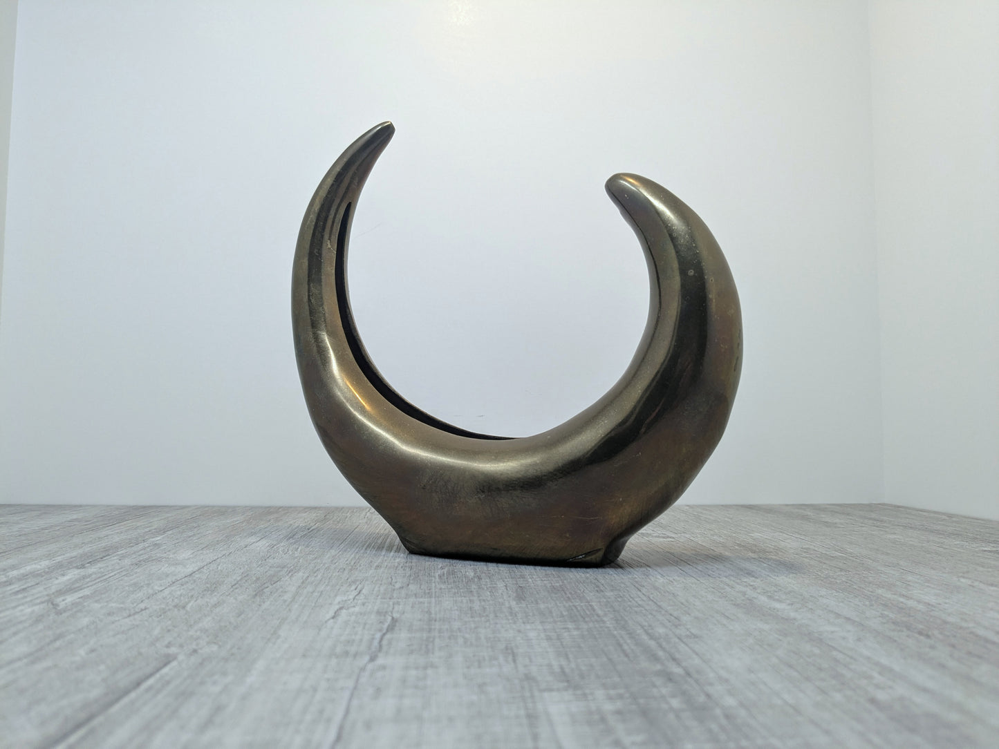 Korean Brass Crecent Moon Planter | Solid Brass MCM planter