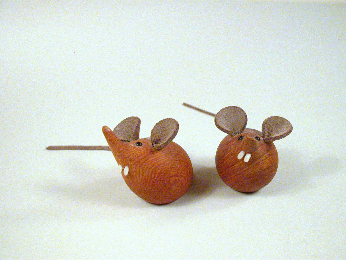 2 FH Vintage Teak Mice made in Denmark. MCM Teak Mice