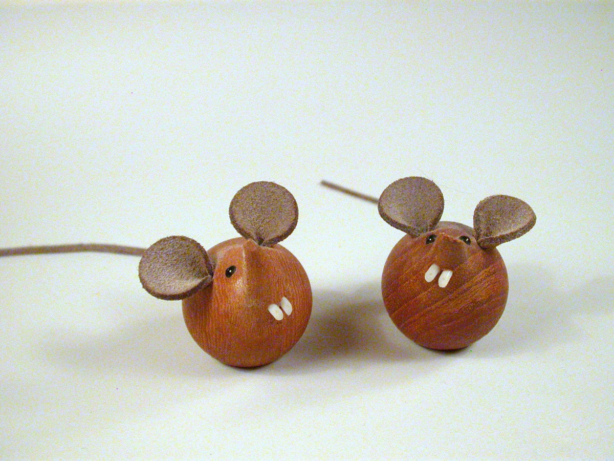 2 FH Vintage Teak Mice made in Denmark. MCM Teak Mice