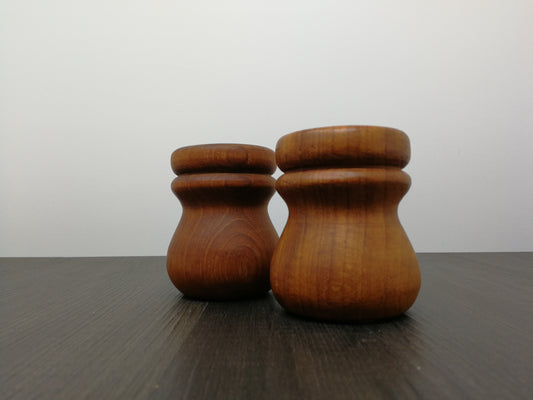 Teak Salt and Pepper Shakers | Mid Century Modern | Beautiful Wood Grain