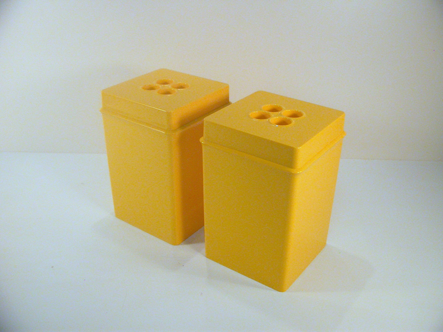 2 Dansk Gourmet Design Vivid Yellow Kitchen Canisters, Mod Kitchen Canisters, Scandinavian design